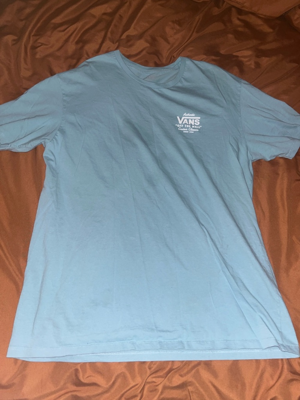 Vans Men’s Short Sleeve Logo Tee in Light Blue